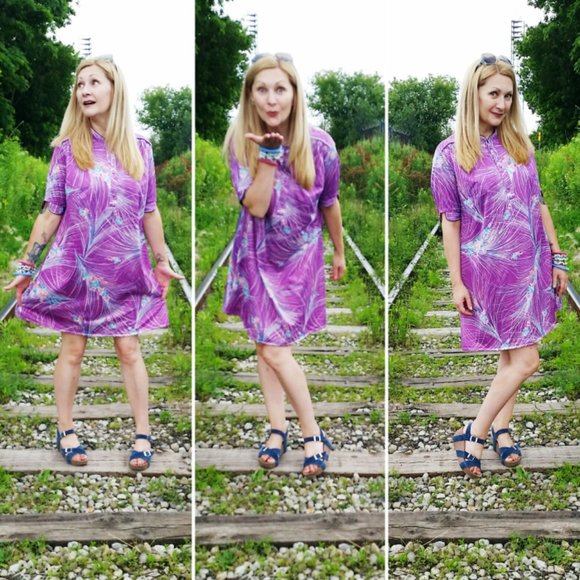 Refashioned Vintage Swing Dress (M/L) - Picture 1 of 10